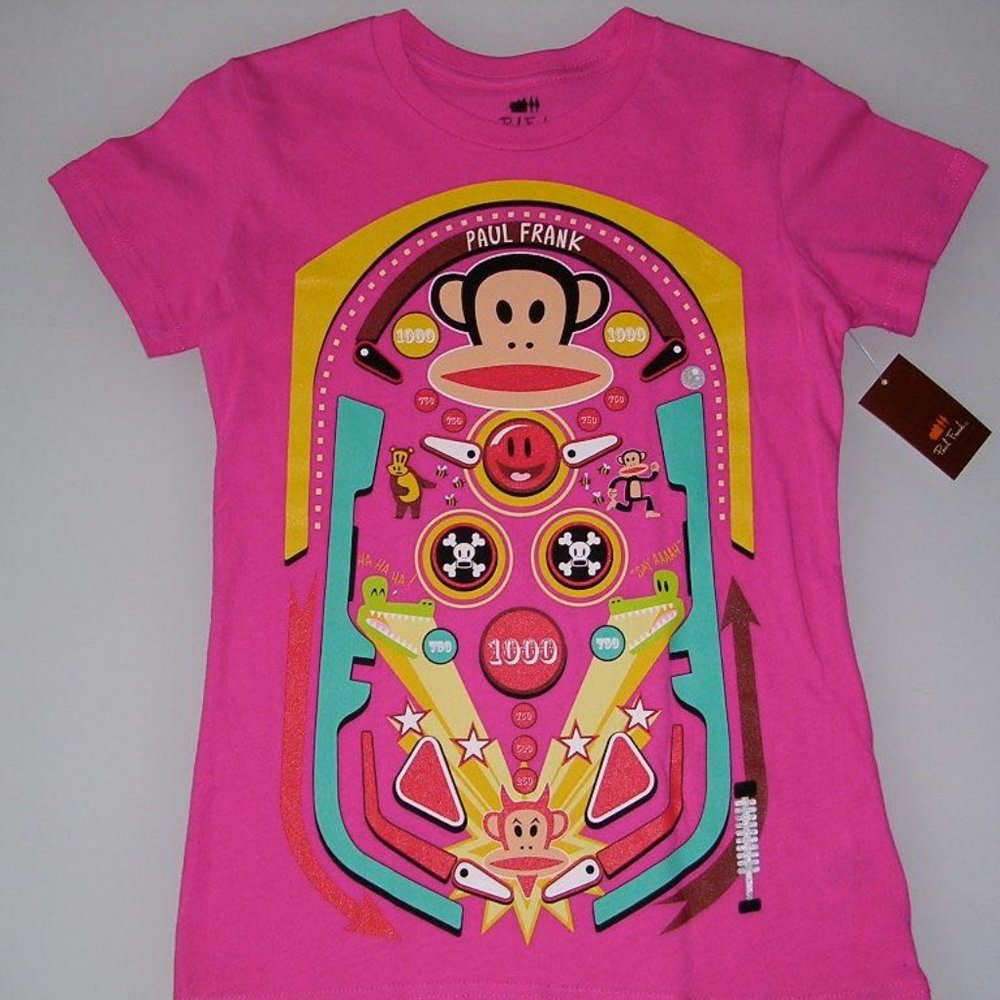 GENUINE PAUL FRANK JULIUS PINBALL WIZARD T-SHIRT HOTPINK
